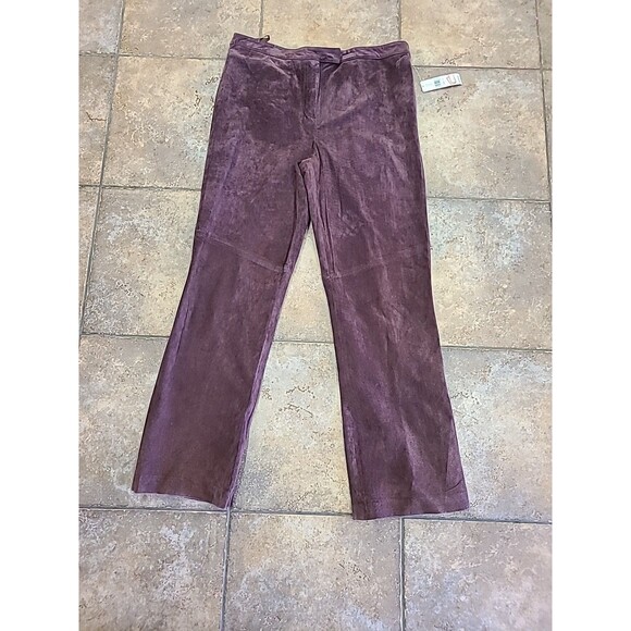 I.E. Jacket Sz 12 & Pants Sz 14, Suit 100% SUEDE Leather, EGGPLANT, Wms NWT - Picture 4 of 16